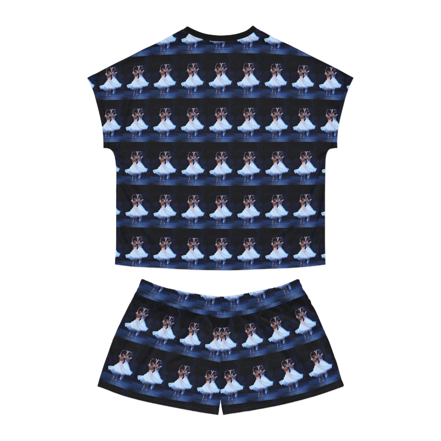 back side of pajama set laying flat