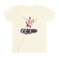 Back of a cream colored t-shirt with a ballet couple pictured in a dramatic pose