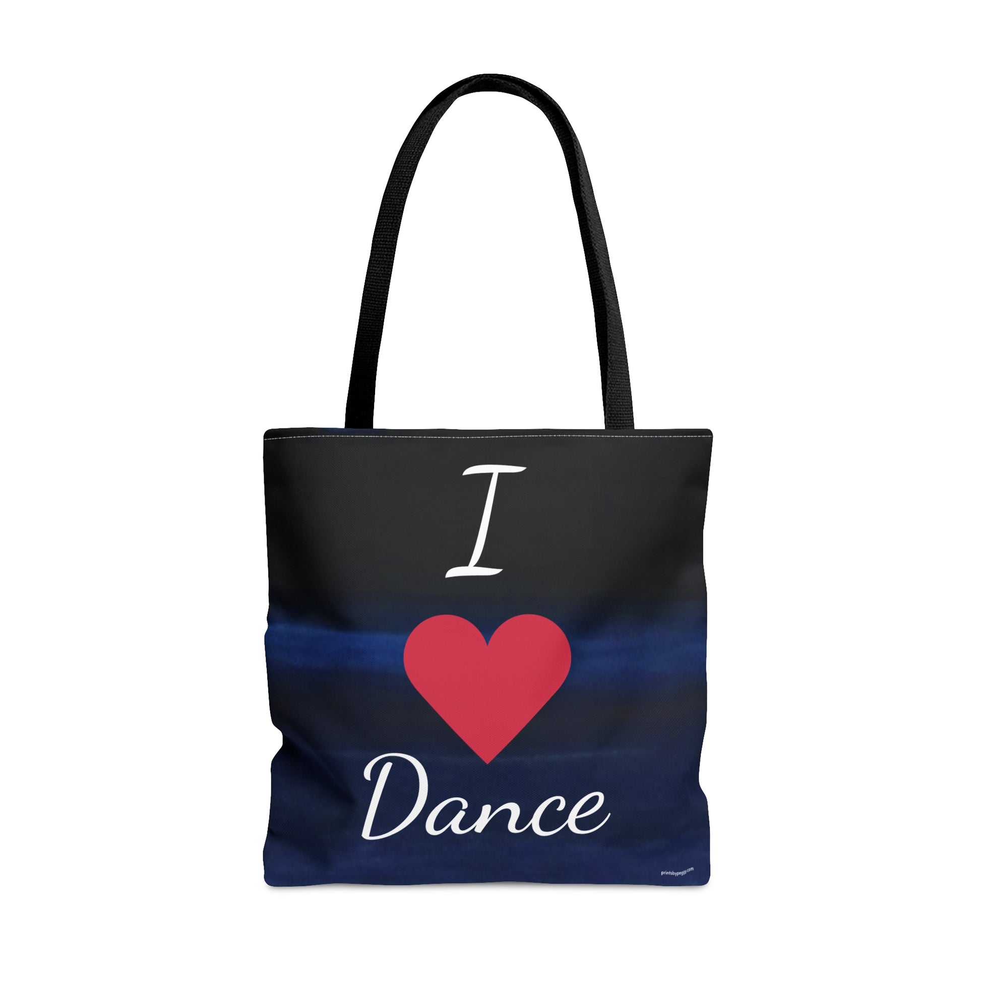 Front side of bag that says I love dance