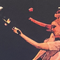 closeup detail section of the painting of ballerinas in pink