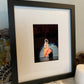 painting of girl dancing dressed in an orange belly dancer costume
