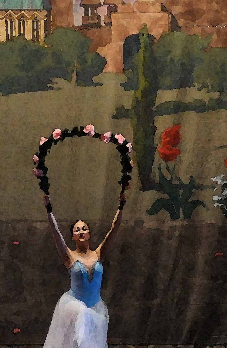 detail photo of ballet dancers on stage of a Nutcracker performance