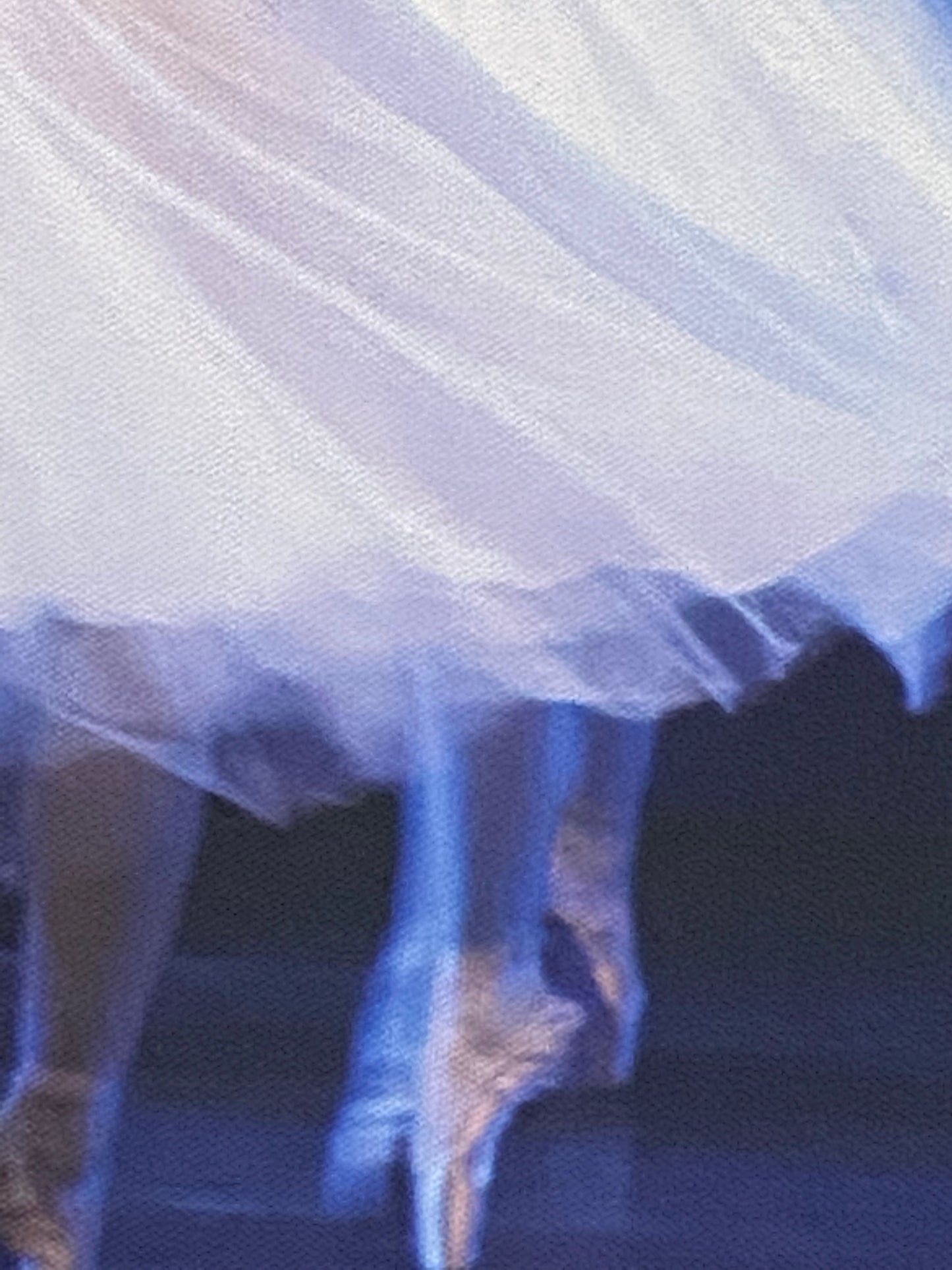 detail of the painting showing the flowing white dresses