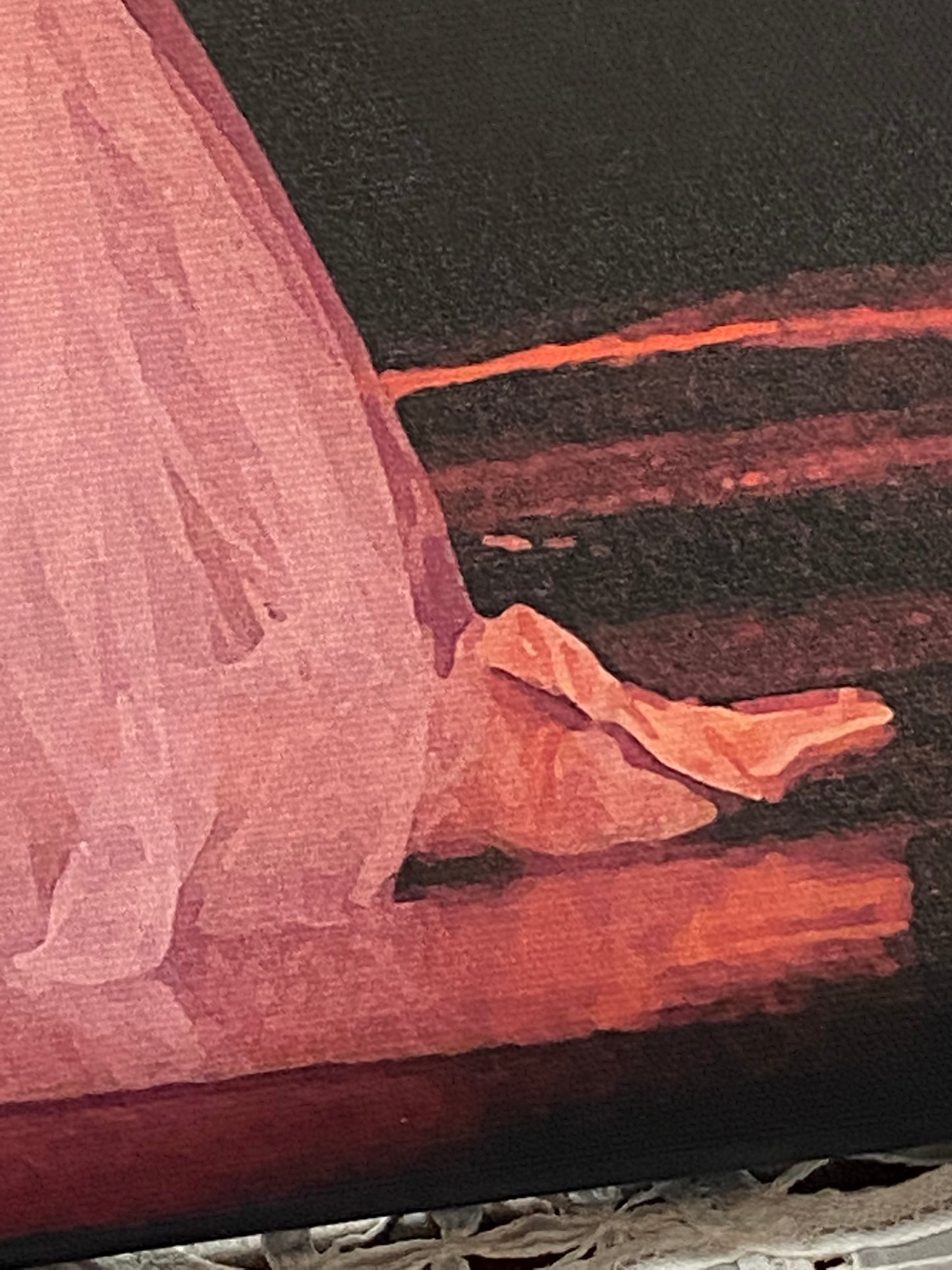 detail of the ballerinas shoe