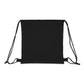 backside of drawstring bag in black