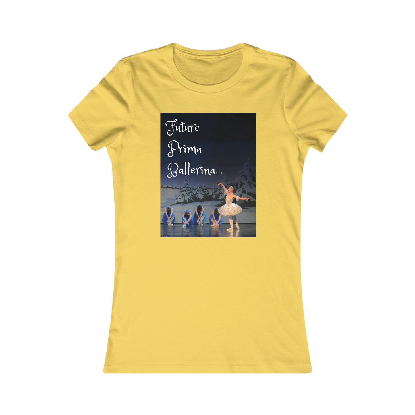 bright yellow version of the front side of the tee shirt